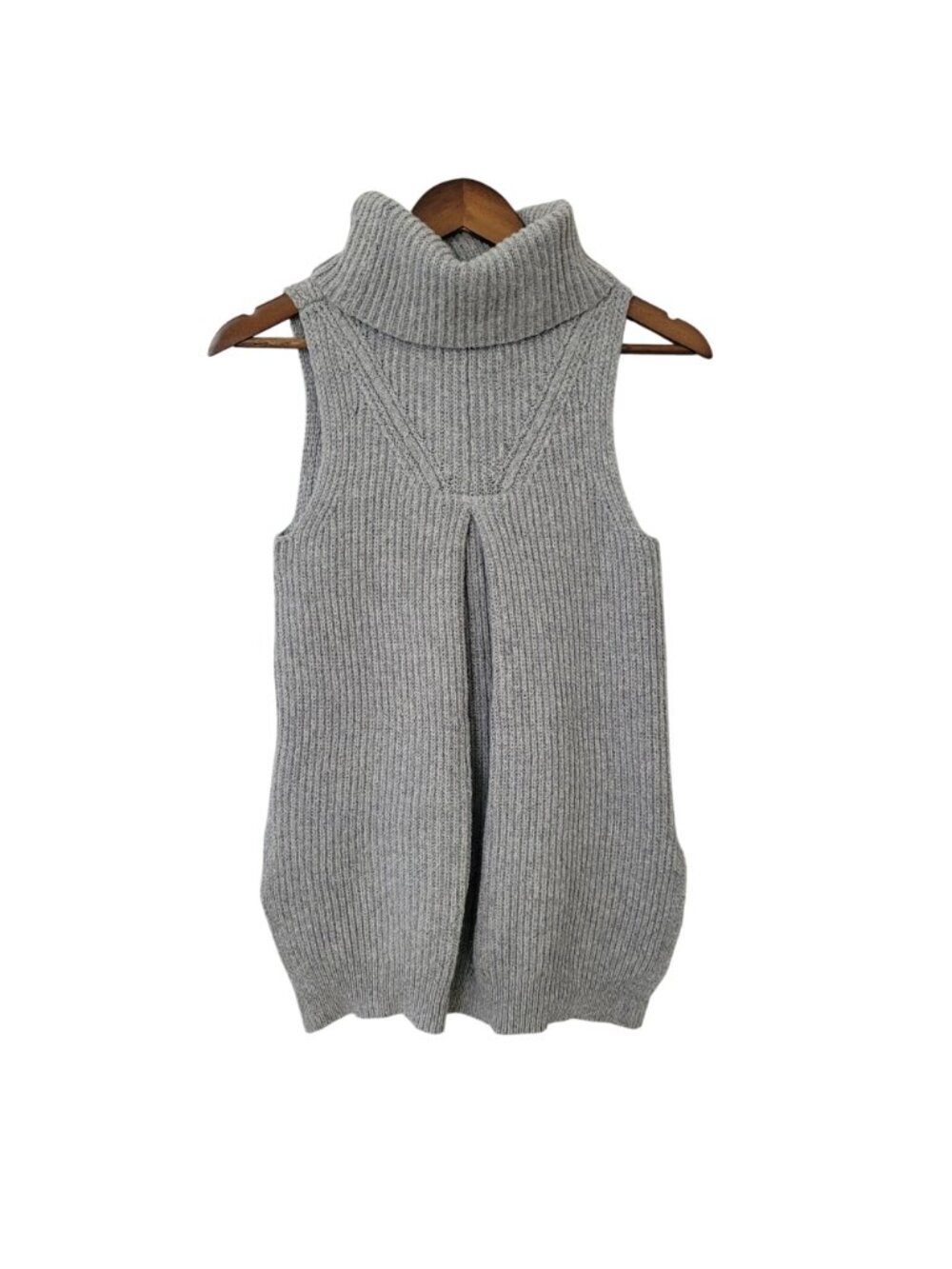 Anthropologie Angel Of The North Sleeveless Turtleneck Sweater Vest XS Gray - Picture 2 of 7